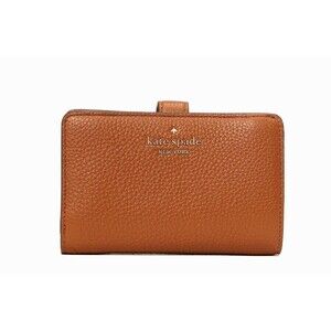 New Kate Spade Leila Medium Compact Bifold Wallet Leather Warm Gingerbread